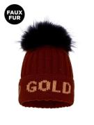 Goldbergh hodd beanie faux pom muts ws dames -