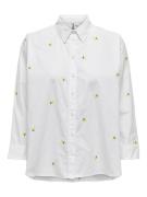 Only onlnew lina grace ls emb shirt noos 15283743 bright white/lemon