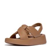 FitFlop F-mode knot soft-leather flatform b/strap sandals