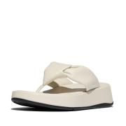 FitFlop F-mode knot soft-leather flatform toe-post sandals