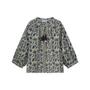 Summum 2s3120-12212 3/4 sleeve top block print