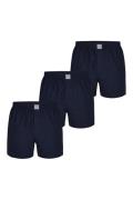 MG-1 Heren wijde boxershorts geweven katoen effen navy 3-pack