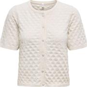 Only Onlsofia ss o-neck cardigan knt birch/pearl button