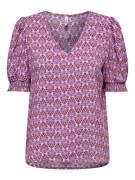Only onlnova life vis s/s blair top aop 15256766 dewberry