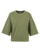 Summum 3/4 sleeve embellished sweatshirt 3s5107-30656