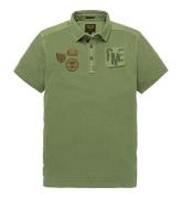 No Excess Polo pique garment dyed with linen -