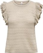 Only Onlaga sl glitter o-neck top knt feather gray/fros