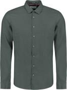 No Excess Shirt solid with linen dark steel