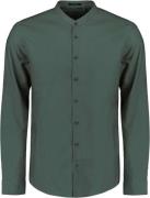 No Excess Shirt granddad solid with linen dark steel