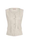 Studio Anneloes Rebekka pinstripe gilet zand dessin