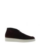 Giorgio 13792 zwarte suède veterschoen met witte rubber zool