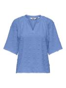 Only Onlivana life 34 dobby v-neck top wvn cs kobalt