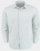 Bos Bright Blue Casual hemd lange mouw technische print 42540024b/ts47...