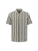 No Excess 28490488 shirt short sleeve zig zag jacquard
