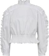Co'Couture Sannacc ruffle smock blouse white