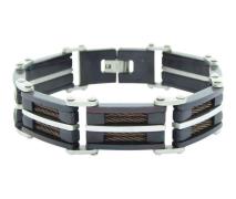 Christian Leather and steel bracelet