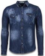 Enos Denim shirt spijker slim fit